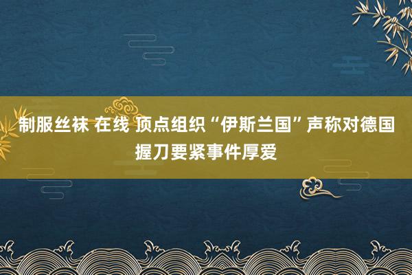 制服丝袜 在线 顶点组织“伊斯兰国”声称对德国握刀要紧事件厚爱