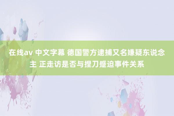 在线av 中文字幕 德国警方逮捕又名嫌疑东说念主 正走访是否与捏刀蹙迫事件关系