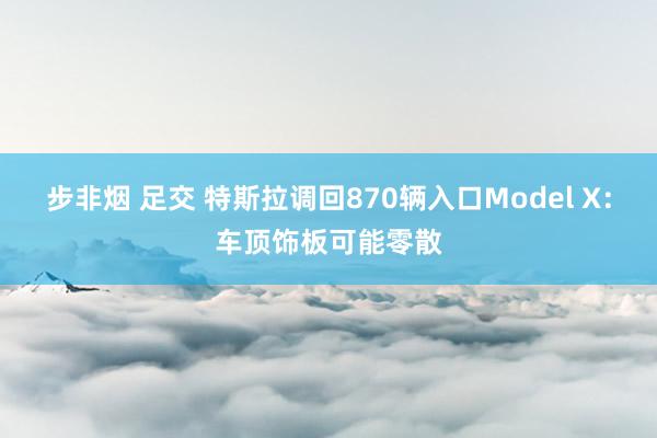 步非烟 足交 特斯拉调回870辆入口Model X：车顶饰板可能零散