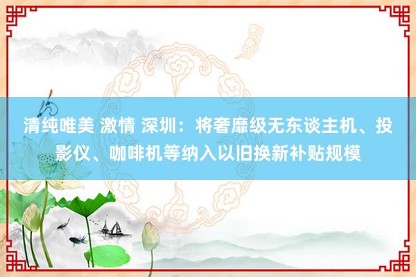 清纯唯美 激情 深圳：将奢靡级无东谈主机、投影仪、咖啡机等纳入以旧换新补贴规模