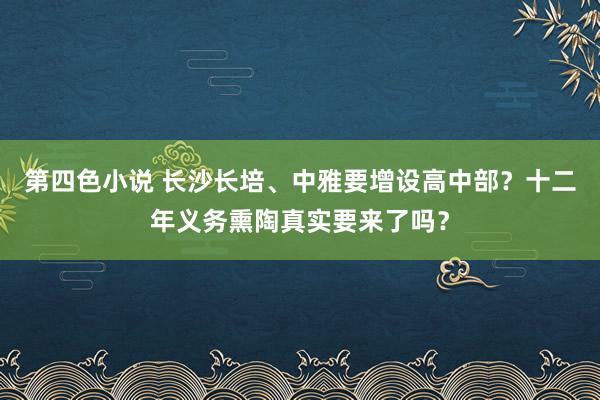 第四色小说 长沙长培、中雅要增设高中部？十二年义务熏陶真实要来了吗？