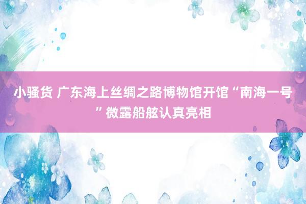 小骚货 广东海上丝绸之路博物馆开馆“南海一号”微露船舷认真亮相